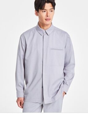 Alfani Men's Clean One Pocket Heathered Shirt Jacket, SIZE 3XL NWT